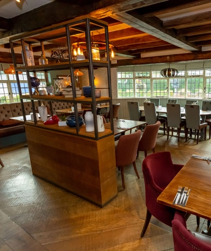 The restaurant area of The Old Bell.