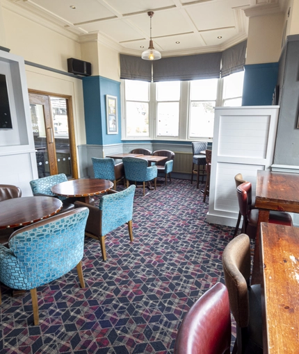 interior of the restaurant with seating area