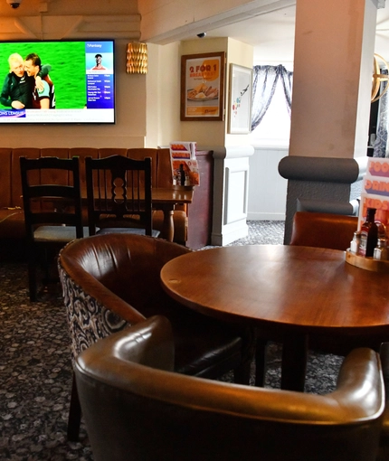 interior seating area of the pub