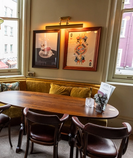 Internal seating area in a pub restaurant