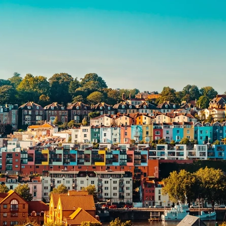 Colourful buildings of Hotwells in Bristol