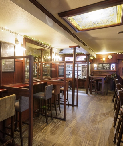 Internal seating area in a pub restaurant