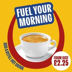 A banner promoting Breakfast at Hungry Horse venues.