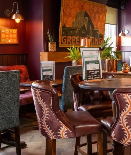 The interior restaurant and seating area at the Fox.