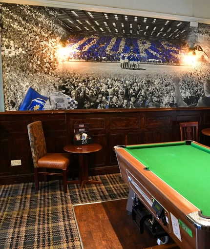 interior seating area and pool table