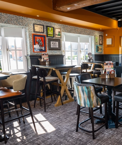 Interior restaurant and seating area at the Mill House Cheshire.