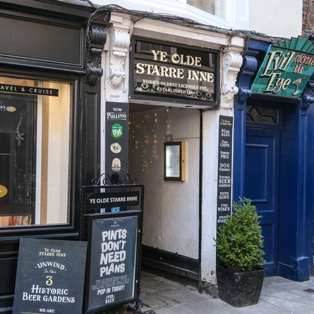The entrance to Ye Olde Starre Inne in York.
