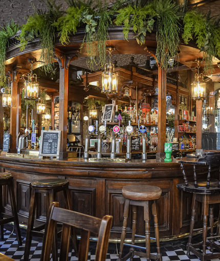 interior bar with bar stools