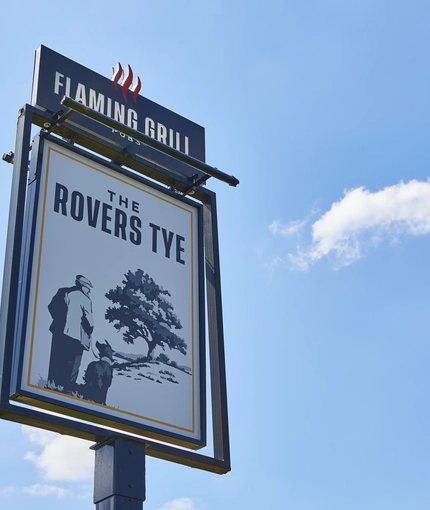 The exterior signage of the Rovers Tye.