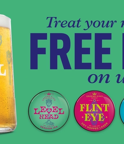 Banner promoting 2 for 1 promotion on Greene King Craft range.