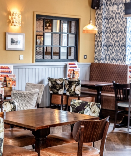 interior seating area of the pub