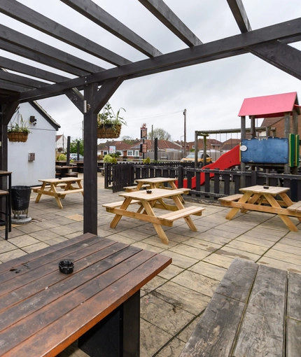 exterior beer garden of the pub