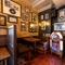 Interior restaurant seating area and old fashioned jukebox