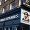 The exterior facade and signage of Shakespeares in Edinburgh.