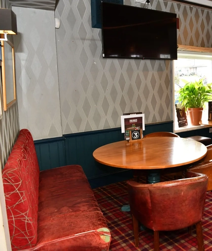 interior seating area of the pub