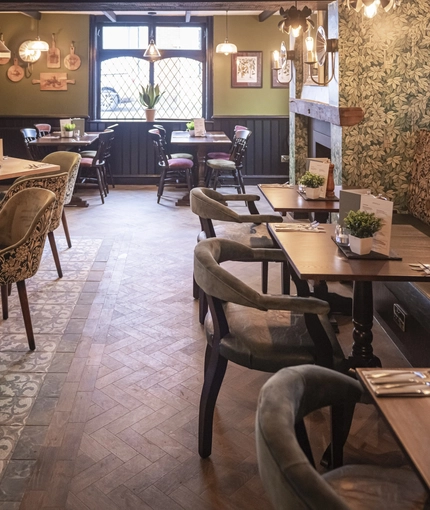 An internal seating area in a pub