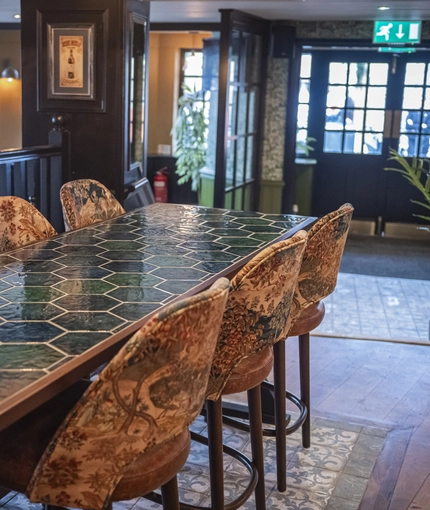 An internal seating area in a pub
