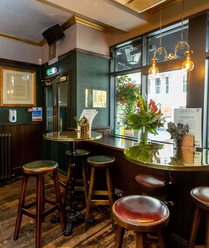 Internal seating area in a pub restaurant