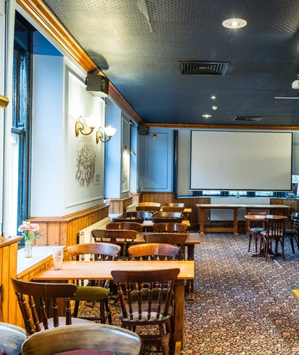 interior seating area of the pub