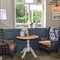 Interior dining area of a pub.