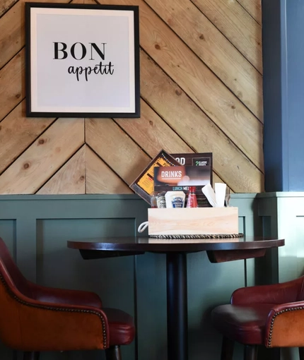 Seating area in a pub restaurant
