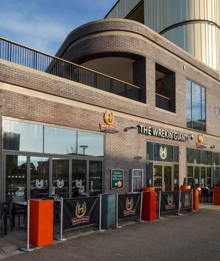 Exterior view of a pub entrance