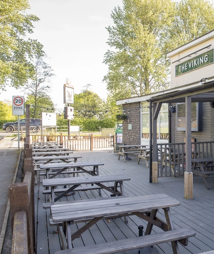 Beer garden outside a pub