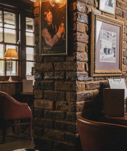 The interior restaurant and seating area at the Three Tuns.