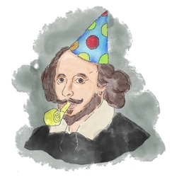 A Illustration of Shakespeare's birthday  in Stratford-Upon-Avon.