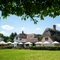 The beer garden at the Three Horse Shoes, in front of the pub.