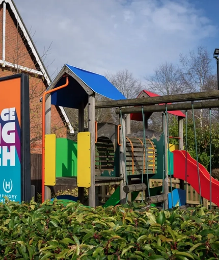 The exterior play  area at The Woodlands.