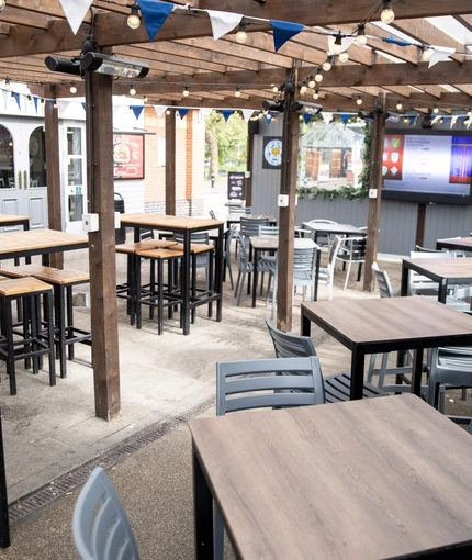 exterior beer garden of the pub