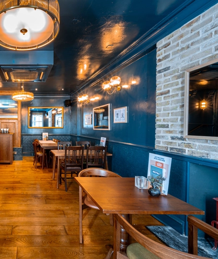 The restaurant area of the Brewmaster.