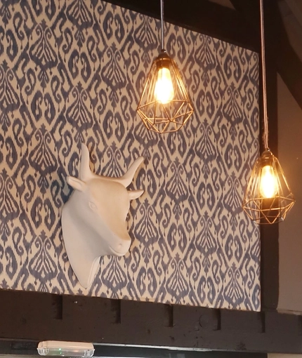 Interior dining area of a pub.