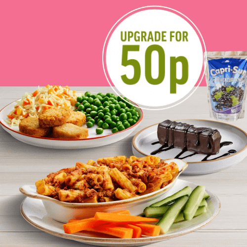 A banner promoting Upgrade for 50p at Hungry Horse.