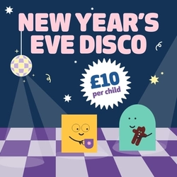 A Wacky Warehouse graphic promoting the New Years Disco Event.