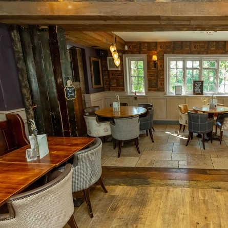 Internal seating area in a pub restaurant