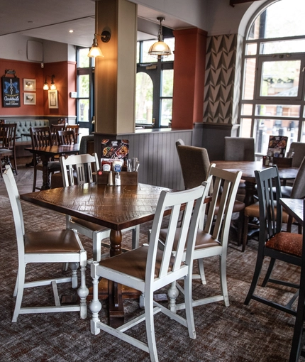 interior seating area of the pub