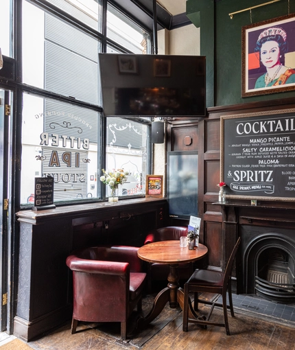 Internal seating area in a pub restaurant