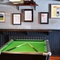 pool table and seating area