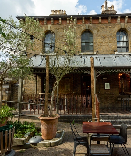 Rear Exterior of building beer garden